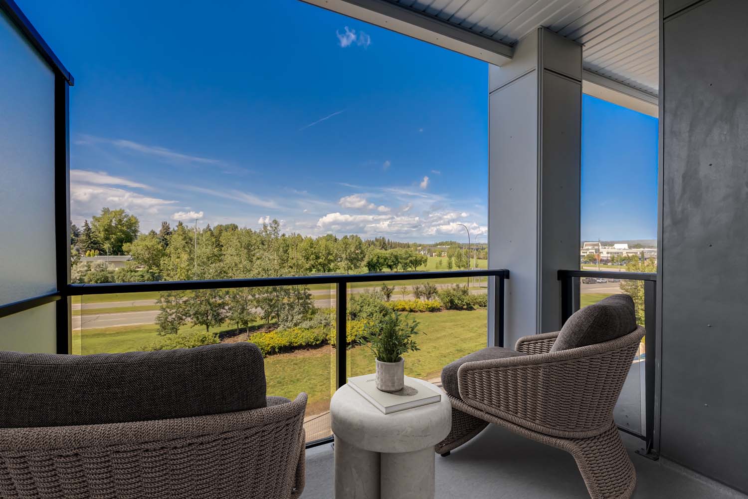 New condo balcony with a view