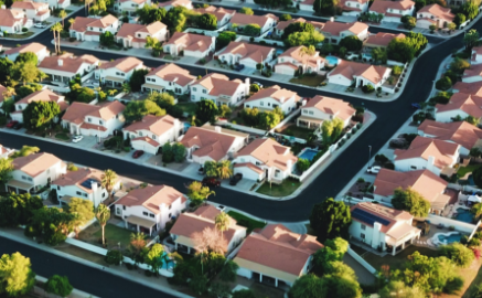 Aerial view of a Calgary neighbourhood